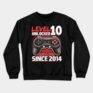 10th Birthday Gamer 10 Year Old Bday Boy Ten Son Crewneck Sweatshirt